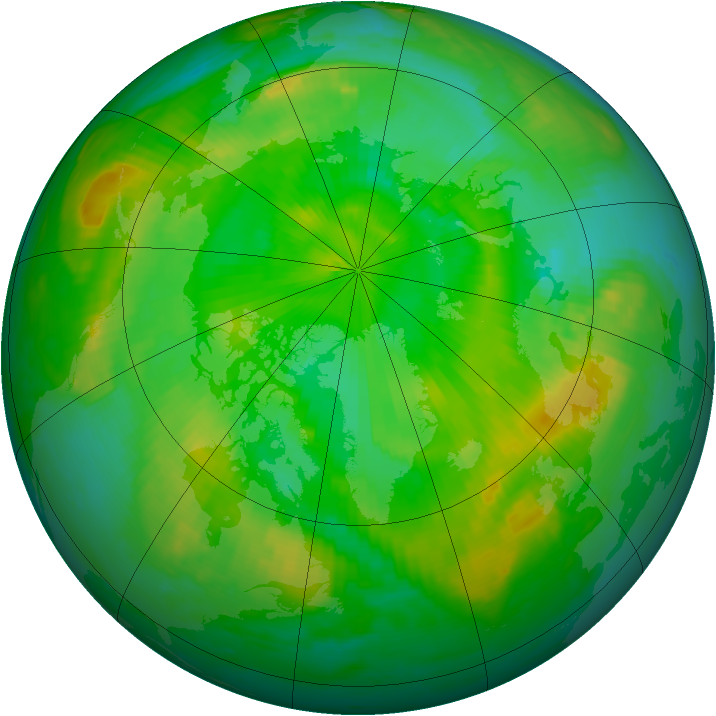 Arctic ozone map for 19 July 1998